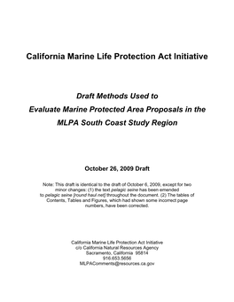 California Marine Life Protection Act Initiative