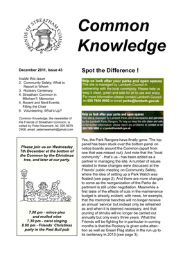 December 2011, Issue 43 Spot the Difference ! Inside This Issue 2