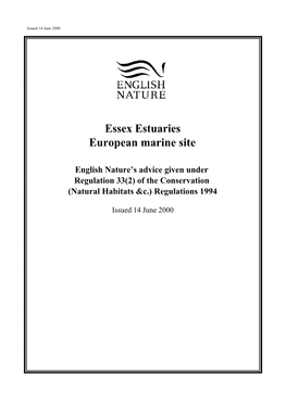 Essex Estuaries European Marine Site
