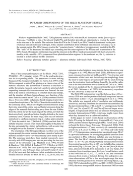 INFRARED OBSERVATIONS of the HELIX PLANETARY NEBULA Joseph L