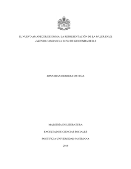 El Nuevo Amanecer De Emma: La Representación De La Mujer En El Intenso Calor De La Luna De Gioconda Belli