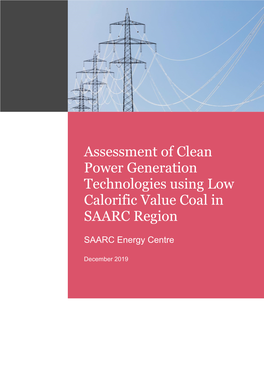 Assessment of Clean Power Generation Technologies Using Low Calorific Value Coal in SAARC Region