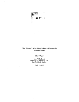 The Women's Mau: Female Peace Warriors in Western Samoa