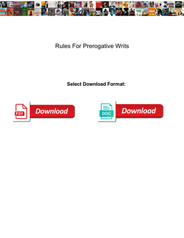 Rules for Prerogative Writs