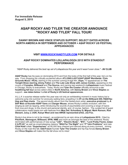 Rocky Tyler Tour Press Release August 5, 2015 FINAL