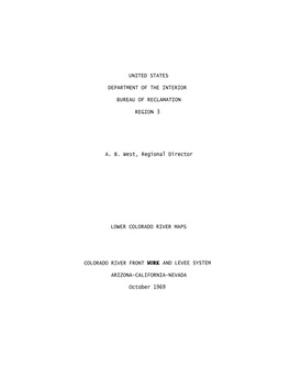 United States Department of the Interior Bureau of Reclamation 10 0 1 0 20 Region 3 Sc Ale of Miles Operational Divisions Location Map