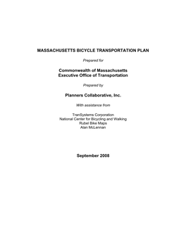 Masshighway Bicycle Transportation Plan