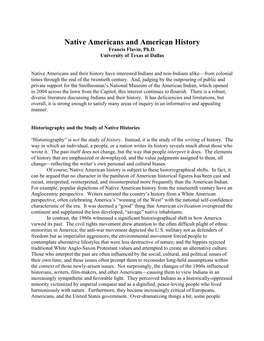 Native Americans and American History Francis Flavin, Ph.D