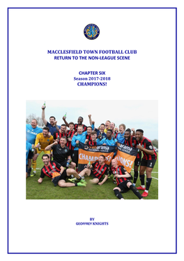 Macclesfield Town Football Club Return to the Non-League Scene
