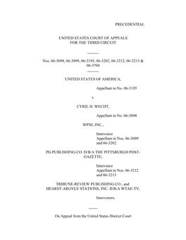 Precedential United States Court of Appeals for The