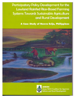 Participatory Policy Development for the Lowland Rainfed Rice-Based Farming Systems Towards Sustainable Agriculture and Rural Development