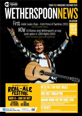 READ by NOW Ed Sheeran Sings Wetherspoon’S an Easy 2 MILLION Lunch Option in 1,000 Nights (2019) CUSTOMERS (2.5M Youtube Views and Counting)