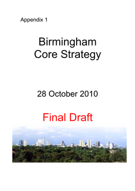 Birmingham Core Strategy Final Draft