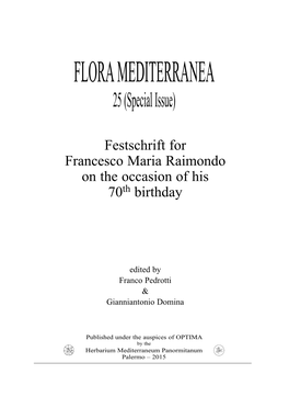 FLORA MEDITERRANEA 25 (Special Issue)