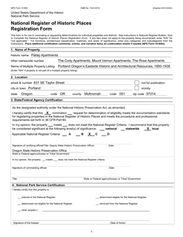 NPS Form 10 900 OMB No. 1024 0018