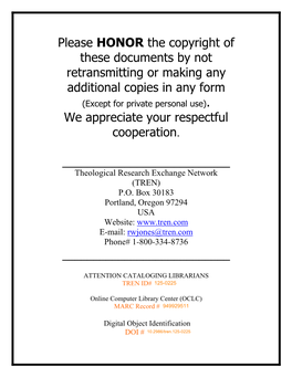 A Program for Marines of the First Marine Division Benjamin Warner Doctor of Ministry School of Theology, Fuller Theological Seminary 2016