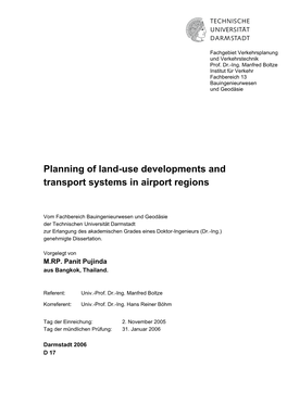 Planning of Land-Use Developments and Transport Systems in Airport Regions