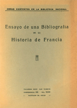 Ensayo De Una Bibliografía Historia De Francia