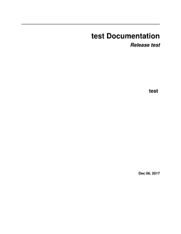 Test Documentation Release Test
