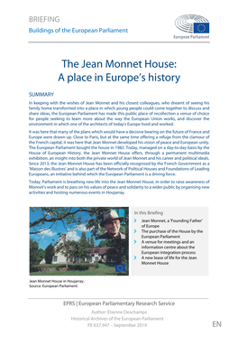 The Jean Monnet House: a Place in Europe's History