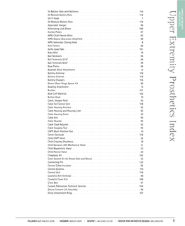 Upper Extremity Prosthetics Index