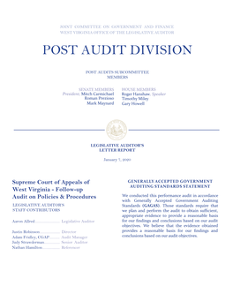 Post Audit Division