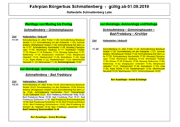 Fahrplan Bürgerbus Schmallenberg - Gültig Ab 01.09.2019