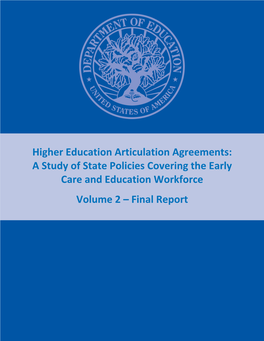 Higher Education Articulation Agreements: a Study of State Policies Covering the Early Care and Education Workforce