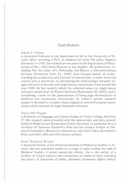 Adam S. Cohen Is Associate Professor in the Department of Art at the University of To­ Ronto