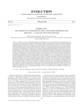 The Origin of Flowering Plants and Their Reproductive Biology–A Tale of Two Phylogenies