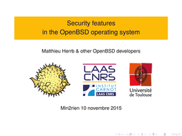 Security Features in the Openbsd Operating System