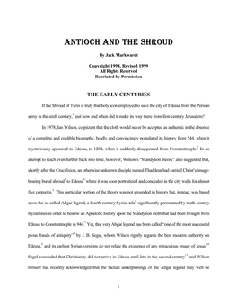 Antioch and the Shroud