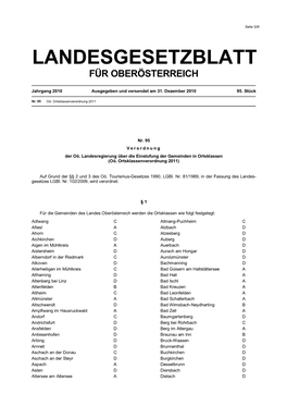 Landesgesetzblatt Für Oberösterreich