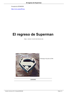 El Regreso De Superman