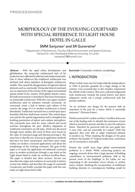 Proceedings Morphology of the Evolving Courtyard