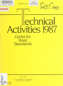 Technical Activities 1987 : Center for Basic Standards