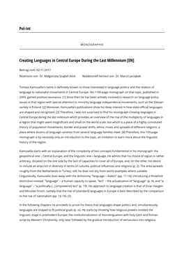 Creating Languages in Central Europe During the Last Millennium [EN]