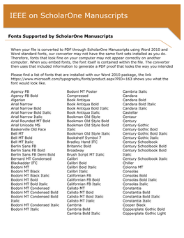 IEEE on Scholarone Manuscripts Insert Headline Here: Typeface/Verdana Size/1