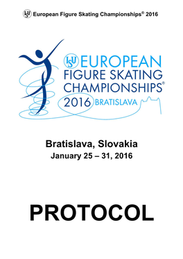 Bratislava, Slovakia January 25 – 31, 2016