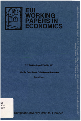 Eui Working Papers in Economics