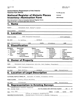 National Register of Historic Places Inventory Nomination Form Date