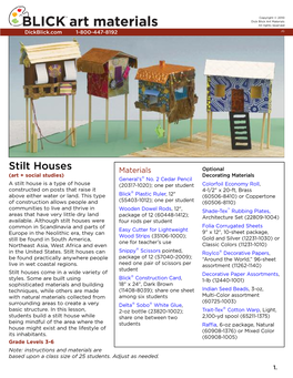 Stilt Houses Materials Optional (Art + Social Studies) Decorating Materials General's ® No