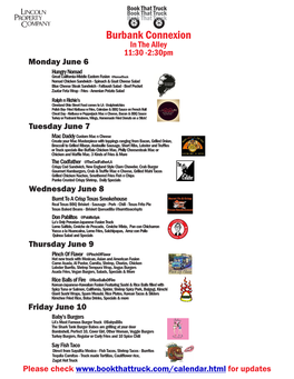 Burbank Connexion Food Truck Flyer Starting June 6 R1.Cdr