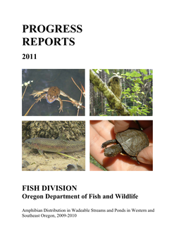 Distribution of Amphibians in Wadeable Streams and Ponds in Western and Southeast Oregon