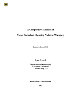 A Comparative Analysis of Major Suburban Shopping Nodes in Winnipeg