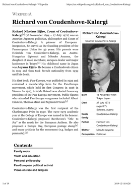 Richard Von Coudenhove-Kalergi - Wikipedia