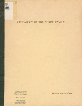 Genealogy of the Adkins Family