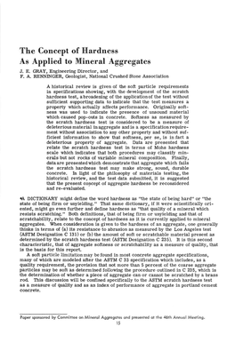 The Concept of Hardness As Applied to Mineral Aggregates J