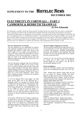 Electricity in Cornwall – Part 1 Camborne & Redruth Tramway