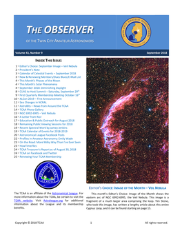 The Observer of the Twin City Amateur Astronomers